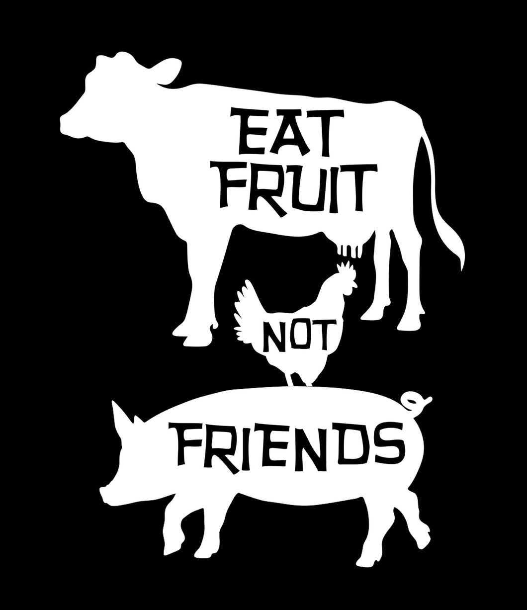 Eat Fruit, Vegan Funny JDM Animal Lover Vinyl Sticker Decal 5