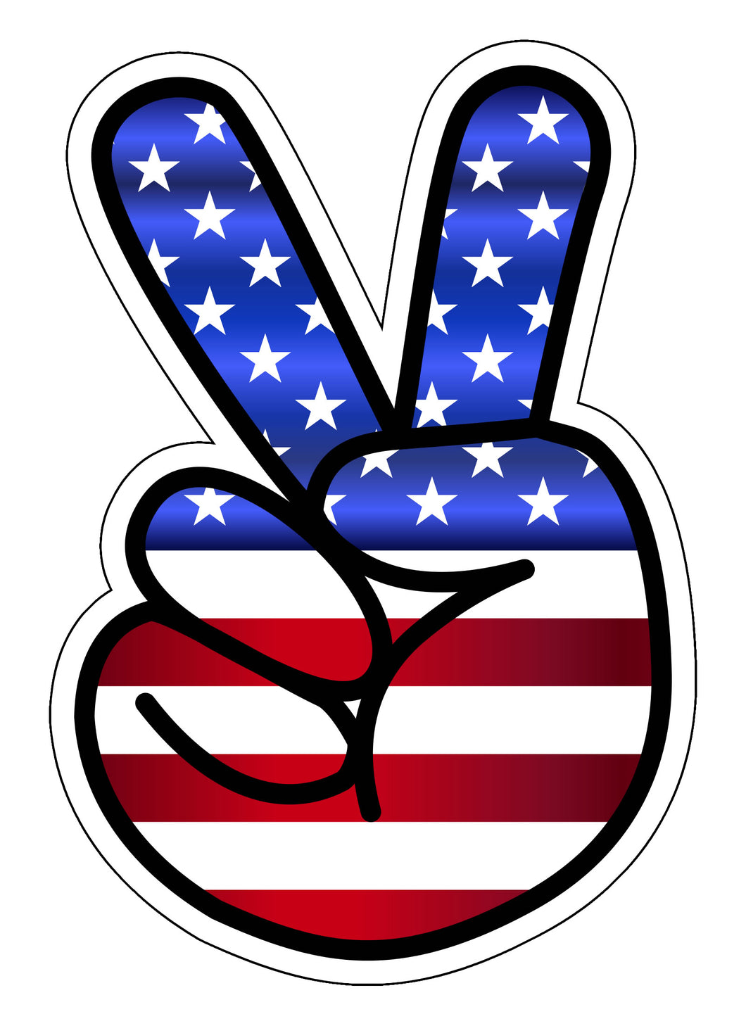 American Flag USA Hand Peace Sign Logo JDM Drag Drift Tuner Racing Sticker Decal 3.5
